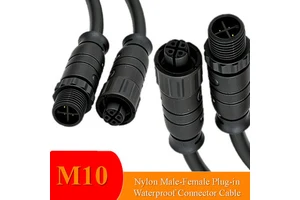 JOYL M10 Slim Copper Gold Plating Male To Female Waterproof Power RF Cable Connector IP68 For Solar & Automotive Use