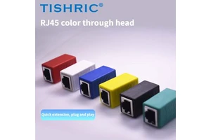 TISHRIC RJ45 Ethernet Cable Connector Adapter PVC Material Network Double Connector