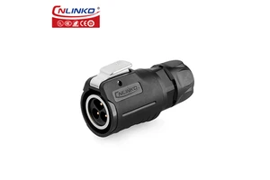 CNLINKO Waterproof Push-pull Connector 3 Pin Customize Power Connector Plug Audio Female Socket
