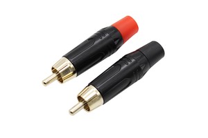 RCA Audio and Video Plug Connector RCA Male Lotus Jack Black Plating Electrophoresis With Gold Plated Head