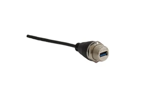 Waterproof USB 2.0 panel mount connector with type B jack