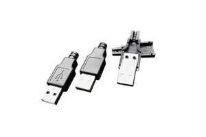 Automotive Type a Male USB 4 Pin IP40 Rated 120V 3A Copper Alloy Contact Connector Cover
