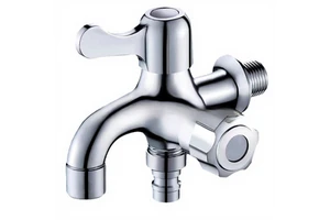 4-inch Single Cold Water Wrench-Style Control Washing Machine Mop Basin Faucet All-Copper Quick-Open Extended Connector One
