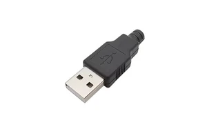 USB 2.0 Type A 4Pin Male Plug Connector with Black Plastic Cover DIY Data Accessories