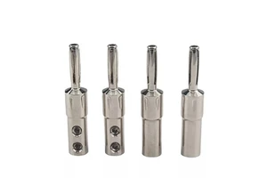 YIVO XSSH Audio DIY 4mm Hole Brass Solderless Male Rhodium Banana Connector Plug HiFi Audio Adapter Jack High-End Connectors