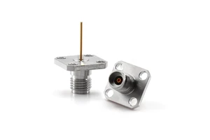 XINQY XQY-29FD25F01-430-M 40GHz 2.92mm Female RF Coaxial Connector 4-Hole Flange Panel Mount Stainless Steel