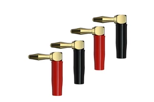 Gold Plated Right Angle Screw 4MM Banana Plug Connector Free-solder
