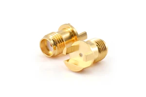 XINQY XQY-SAFB12E01-023M High Precision Brass Gold Plated 0.6mm Edge Card Board Pin SMA Female RF Coaxial Connector PCB Mount