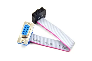 D-sub Series RS232 DB9 9 Pin Male to 2.54mm FC-10p 10 Pin 2.54 Female IDC 10-Pin Connector Adapter Flat Ribbon Wire Cable