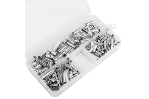 200pcs Butt Wire Connector Uninsulated Ferrules Electrical Cable Terminal Bare Tinned Crimp Terminal 0.5-6mm2 22-10AWG