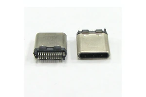 USB 3.1 Type C Male Connector with GND Latch Gold Contact Vertical Mount Convenient Accessory for Quick Soldering Without PCB