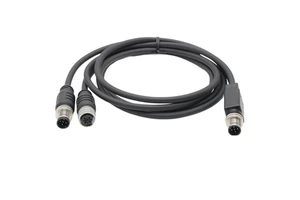 M12 Connector 5 Pin Y-cable Y-splitter Male To 1Male and 1Female Waterproof Cable Plug Connector