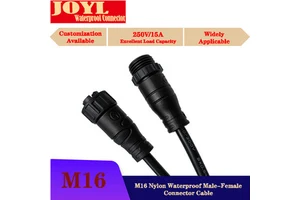 JOYL M16 Plug Connector Cable IP68 Waterproof For Cabinet Built-in Touch Lamp Control Modules Copper Gold RF Solar Power System