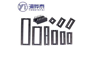 YYT 10PCS IC socket integrated block straight plug DIP microcontroller chip square hole base 8P 14 16 20 24 28 32 40P Pin