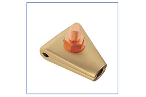 Brass Tee Clamp for Lightning Protection Earth Conductor Joint High Conductivity Three Way Grounding Connector Bonding Hardware