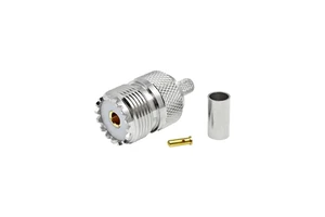 Factory Price SO239 UHF Female Crimp Connector RG58 RG142 RG223 LMR195 LMR200 Cable RF Coaxial Adapter Connector