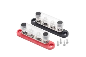 High Quality Heavy Duty 150A 4-Way M8 Stainless Steel 316 Terminal Block Bus Bar 300V AC/48V DC Screw Connection for Automotive