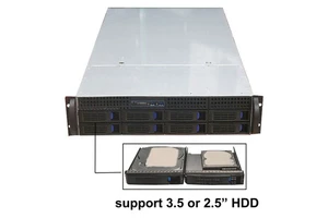 2U Rackmount Server case Chassis With 8 Bay Hot-Swappable SATA/SAS Drive Bay, MiniSAS /SATA Connector Backplane
