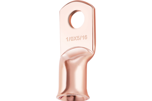 1/0AWG*5/16''Stud Heavy Duty Copper Terminals Battery Cable Crimp Lugs Battery Cable Ends Bare Copper Eyelets Tubular Ring