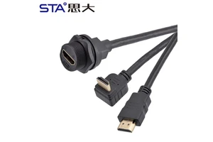 E13 Industrial High Definition Multimedia Interface 4K Metal Female Back Panel Mount Receptacle Panel Mounting Connector