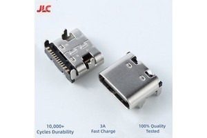 Stock USB C 16 Pin Female Connector SMD Type-C Socket Stainless Steel Shell Copper Alloy Contacts 3A 5V PD Power Jack Wire