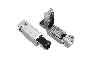 RJ45 Connector Industrial Metal Crystal Head Ethernet 4-core RJ45 Connector 1BB10 Plug