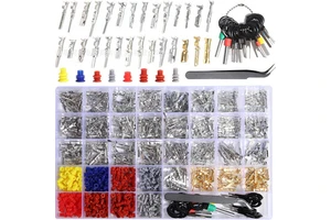 Keynew 950Pcs Copper Electrical Pin Connectors Auto Wire Terminals 1/1.5/1.8/2.2/2.3/2.5/2.8/3.5mm Boxed