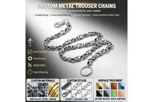 Multi-Layer Customizable Metal Hook Punk Gothic Pocket Skull Jeans Pant Wallet Biker Trouser Metal Belt Link Chain Accessories