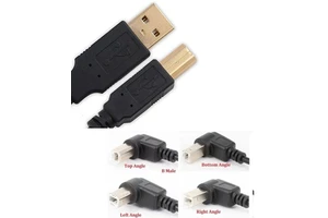 90 Degree Angled USB Printer Cable USB 2.0 Type a Male to Type B Male Scanner Cord High Speed Golden Flash Connector