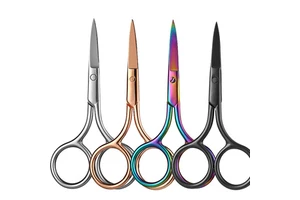 High Quality Black Stainless Steel Straight Blade Right-Handed Makeup Scissors Small Head Nose Hair Eyebrow Trimmer Safe Stylish