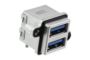 Factory Manufacture High Quantity IP67 Waterproof Stacked USB 3.2 Panel Mount Through Hole USB Connector