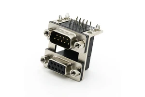 Right Angle Dip Type D-SUB 9Pin Male To DB GVA 9Pin Female Connector