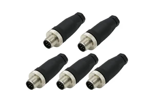 Industrial Connectors M12 A/B/D Code Sensor Connector 8Pin Connector Male Staight Plug