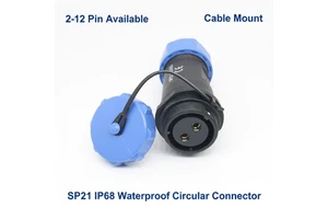 SP21 IP68 Waterproof Circular Connector 2-12 Pin Cable Mount Female Socket For Robotics And Automation Equipment