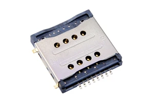Dual Sim Card Connector Contact Material Gold-Plated Double Layer Smart Card Socket 16Pin for Electronic Products Mobile Phones