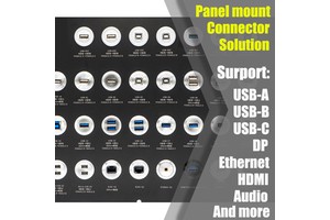 Metal USB Panel Mount Connector USB C Panel Mount Connector Adapter Ethernet Connector Customizable