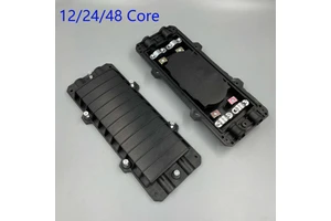12/24/48 Core Horizontal Fiber Optic Splice Closure,2 In 2 Out Fiber Splice Enclosure IP68 Waterproof
