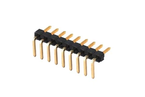 ANYCONN Single Row Right Angle 90 Degree Male Black Through Hole Board To Board PCB Connectors 9 Pins Durable Plating
