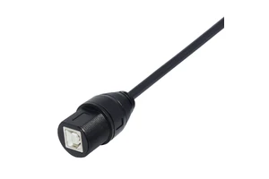 USB 2.0 A-B Type Female 4-Pin Brass Panel Mount Connectors IP67 Rated Automotive Use