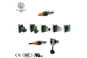 Outdoor Waterproof IP65 CAT5E 8P RJ45 Panel Mount Ethernet Network Cable Plug RJ45 Interface Socket Connector Connector