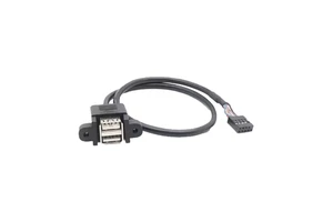 Dual USB Male/Female Connector 9 Pin Terminal Panel Mount Stainless Steel 3A 230V Various Lengths 30cm 50cm Copper Cable