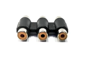 High Quality 3 RCA Female to 3 RCA Female Joiner Coupler Adapter AV Audio Video Cable Extension Connector