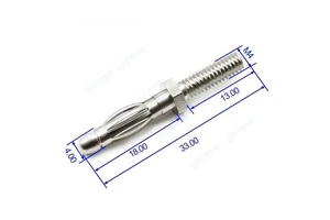 Custom M4 Thread Nickel Plated 4mm Banana and Tip Connectors Bullet Connector with 4mm Socket