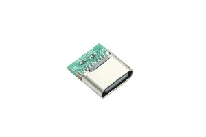 USB Type C 16-Pin Female Connector with 10mm PCB Board 3-Core Solder Terminal Double 5.1K Resistance