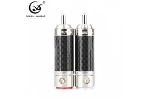 Male Terminal Audio Video Adapter YIVO XSSH Audio Hi-End HIFI DIY 9mm Wire Copper Alloy Rhodium Plated RCA Plug Jack Connectors