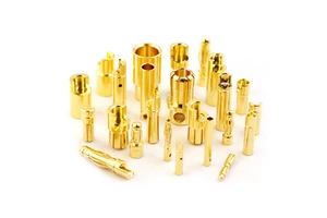 Amass 24k Gold Plated Copper Terminal Cable Connector Banana Bullet Plug Power 20A 500V DC GC Series