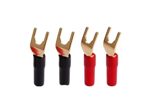 Hi-end Wholesales 4mm Gold Plated Banana Plug Speak Cable Connector Spade Connector Terminal Connectors