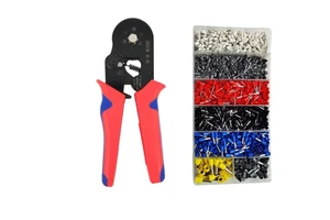 VE Copper Tin Plated Industrial Wire Terminals (AWG 22-10) Tubular Insulated Terminal Connector Kit Pin-Type Ends Terminals