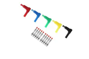 High Quality 90 Degree Adapter Right Angle 4mm Shrouded Banana Plug Safety Type Self-Assembly DIY Connectors