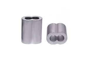 Hourglass Double Barrel Hole Loop Connector Wire Rope Sling Crimp Aluminium Ferrule Sleeve
